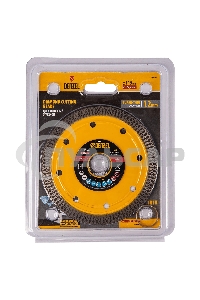 Диск алмазный отрезной Denzel 115 х 22,2мм, сплошной, супертонкий, горячий пресс, сухой/мокрый рез