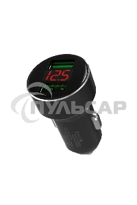 Автомобильное зарядное устройство Maxvi CCM-M542 LED metallic черный 5.4A, 2xUSB, QC3.0