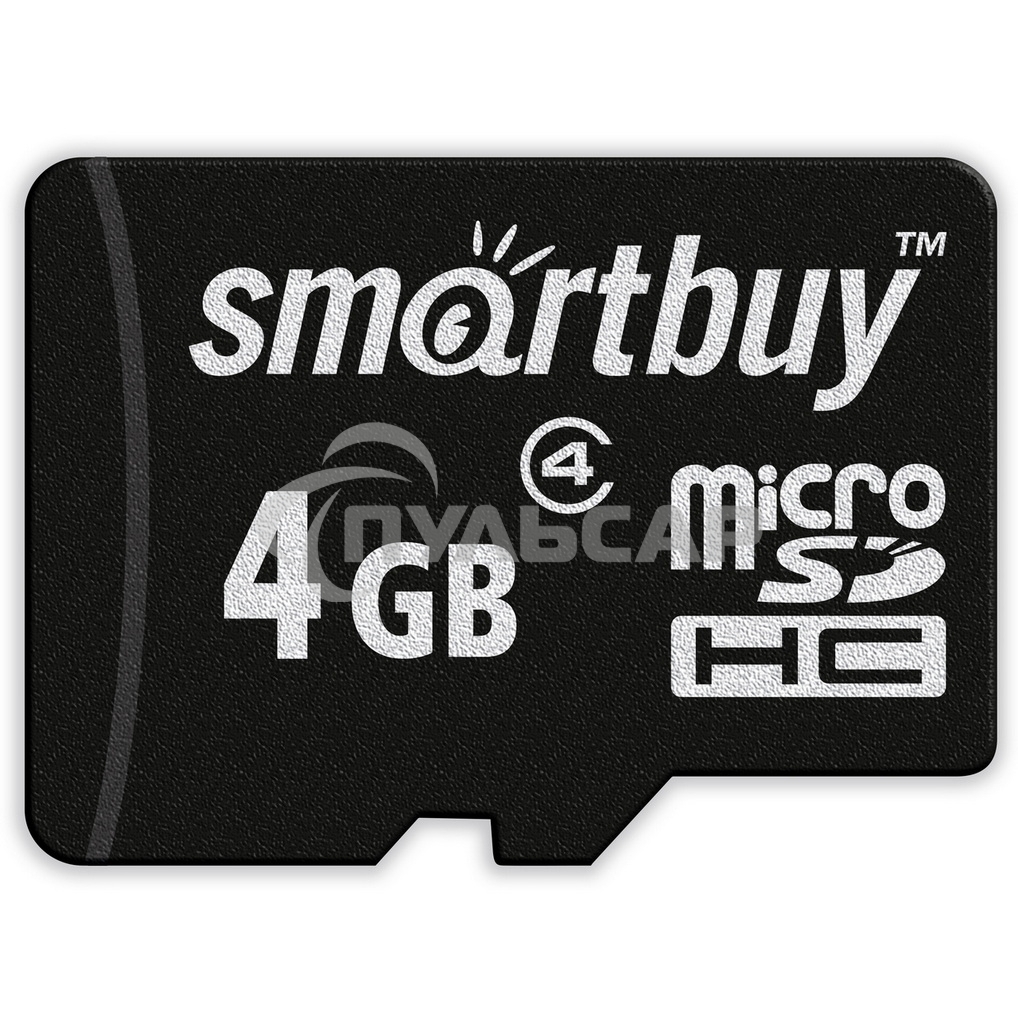 Флеш карта Micro SDHC 4Gb Smartbuy Сlass 4 (с адаптером SD)