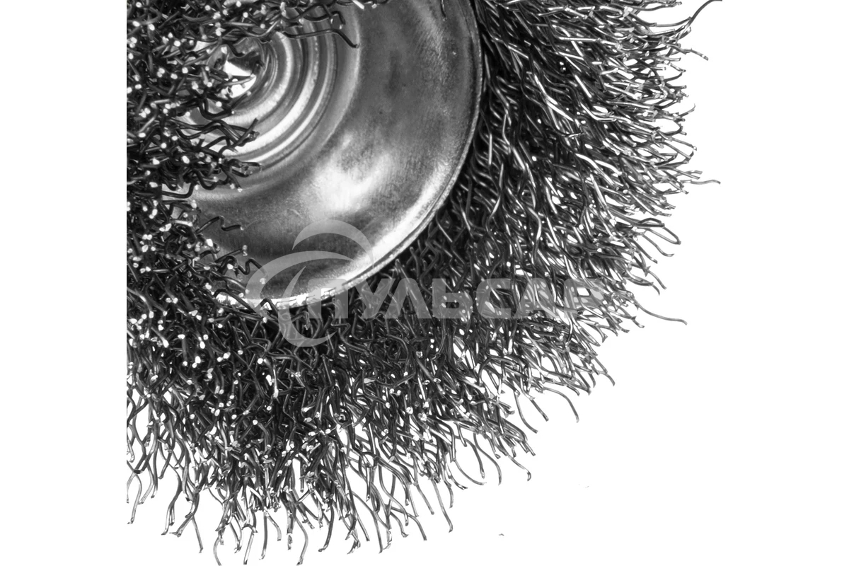 Щетка для дрели Denzel 50 мм, чашка, со шпилькой, нержавеющая витая проволока