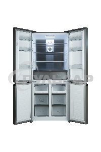 Холодильник Бирюса CD 496 TBG текстурированное черное стекло трехкамерный 334/162л морозилка снизу, NoFrost, Side by Side