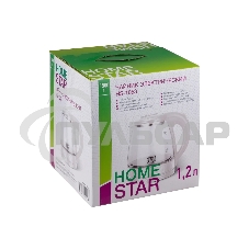 Чайник электрический HOMESTAR HS-1053 1,2 л,стекло,пластик,белый (106464)