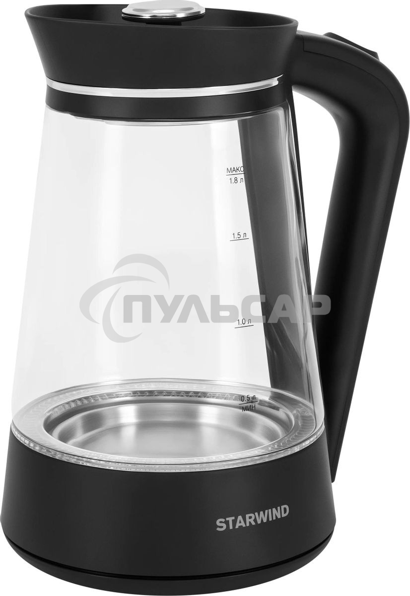 Чайник электрический Starwind SKG2116 1.8л. 1700Вт черный/прозрачный корпус: стекло