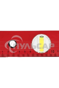 Уровень Matrix алюминиевый, 400 мм, 3 глазка, красный, линейка