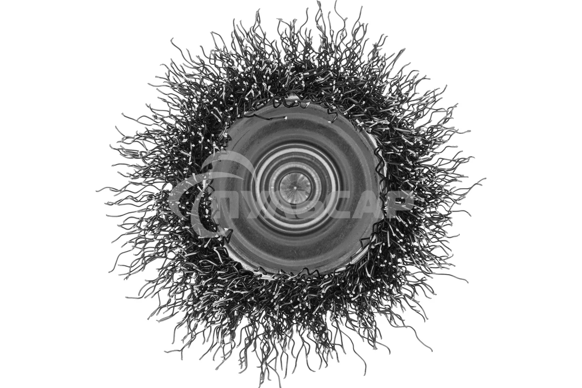 Щетка для дрели Denzel 50 мм, чашка, со шпилькой, нержавеющая витая проволока