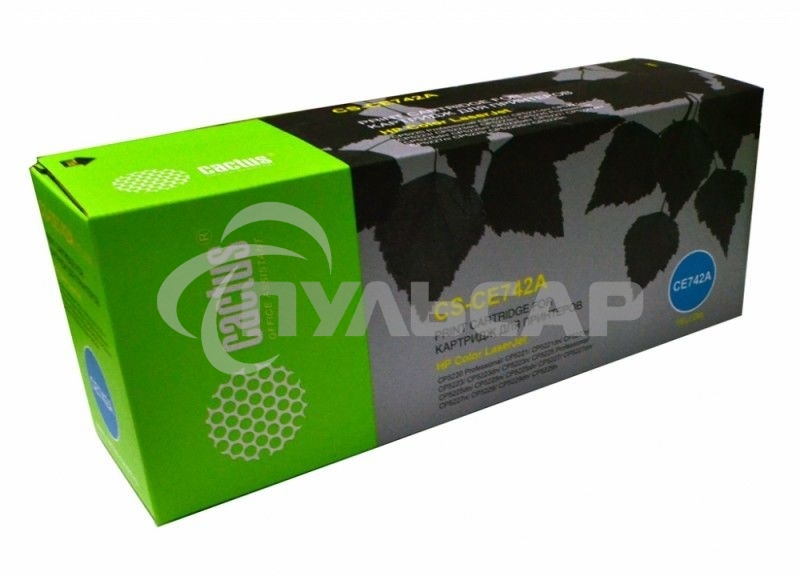 Картридж лазерный Cactus CS-CE742A желтый (7300 стр.) для HP CLJ CP5220/CP5221/CP5223/CP5225/CP5227/CP5229