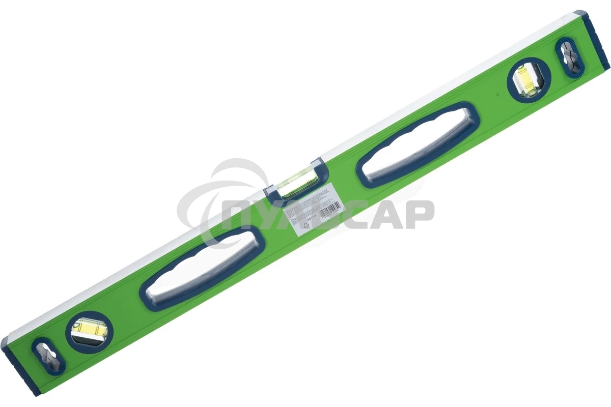 Уровень СИБРТЕХ алюминиевый УСМ-0,5-600, фрезерованный, 3 глазка, магнитный, рукоятки, 600 мм 34114