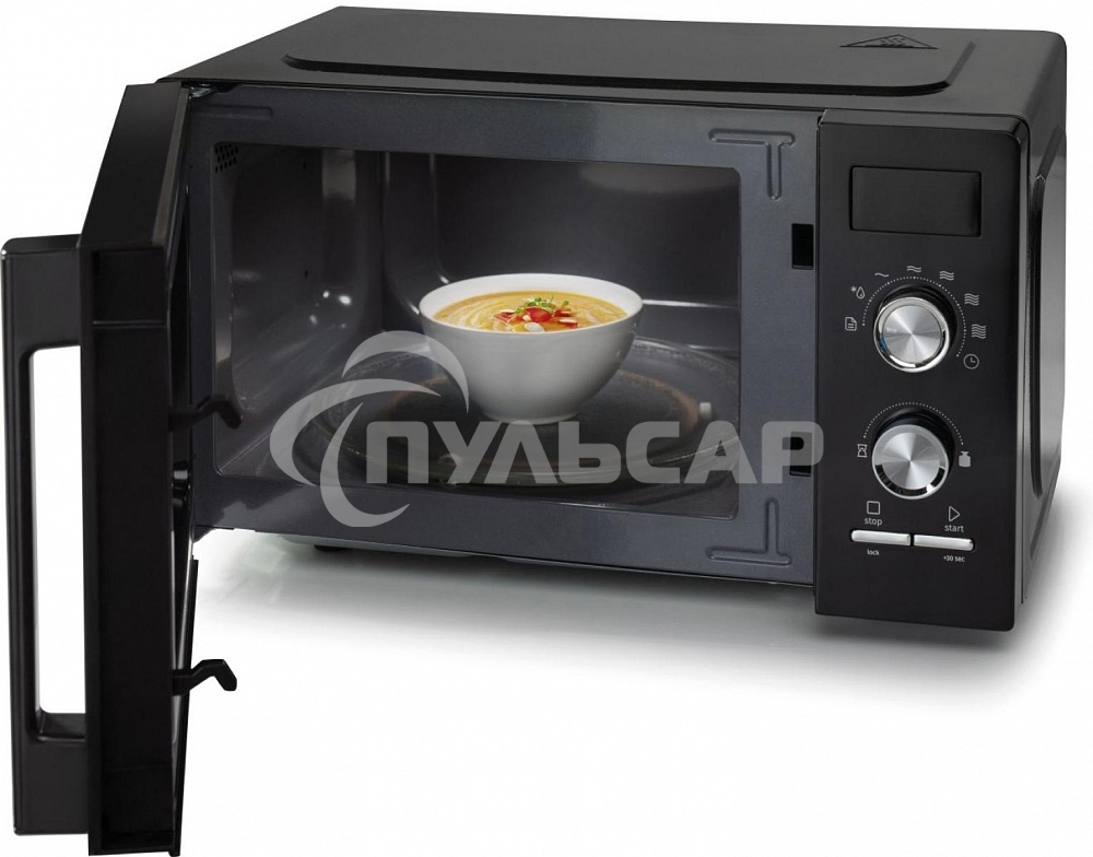 Микроволновая печь Gorenje MO20A3BH черный, 20 л, 800 Вт, переключатели - поворотный механизм/кнопки