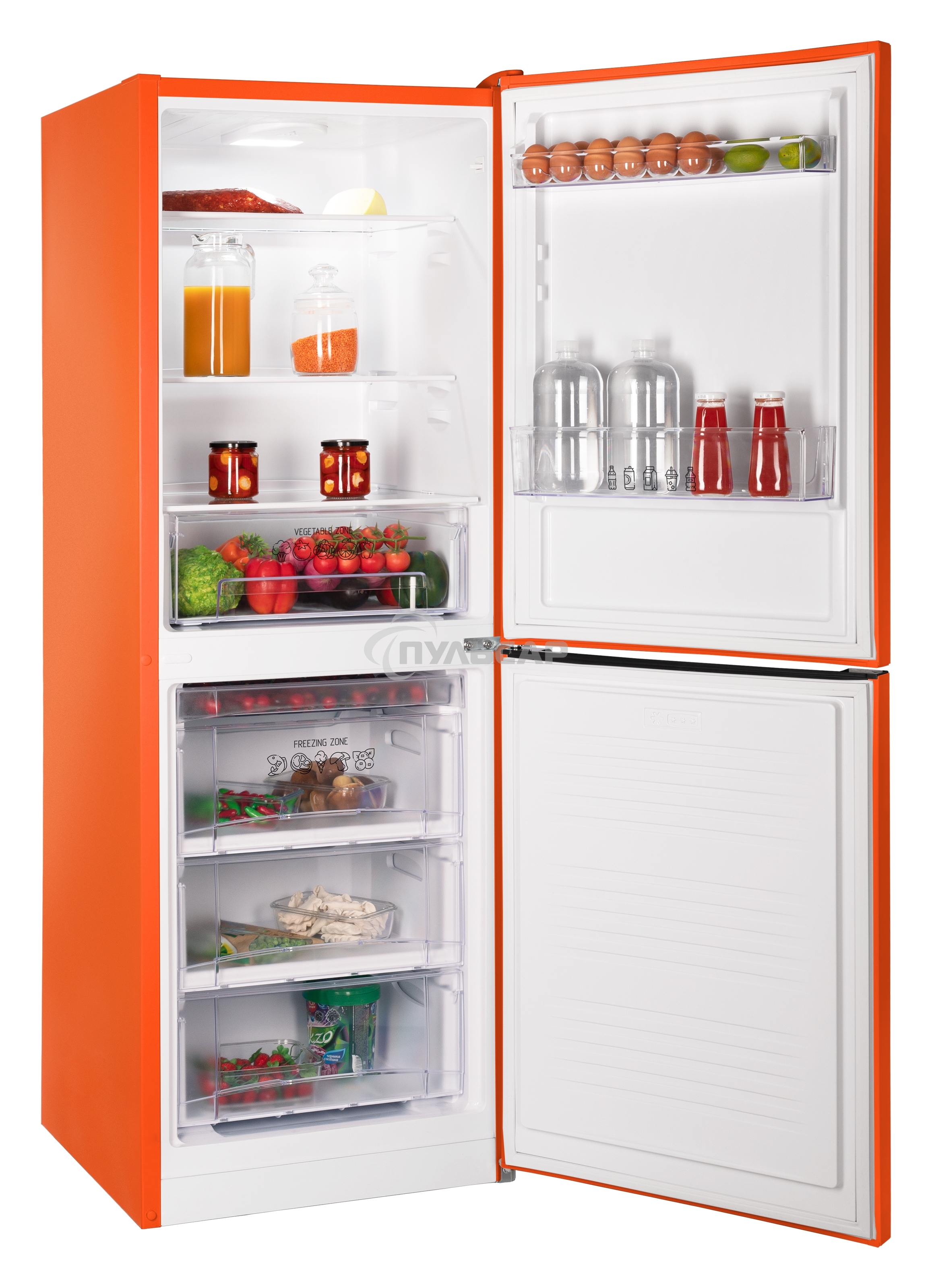 Холодильник Nordfrost NRB 161NF OR оранжевый двухкамерный 170/105 л морозилка снизу, капельная система