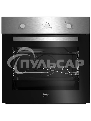 Газовый духовой шкаф Beko BBIGT21100X с откидным электрическим грилем; автоматический электроподжиг; поворотные переключатели; металлические направляющие; объем - 72л; 3 стекла дверцы; 1 решетка; 1 противень; вертел. Цвет нержавеющая сталь; Материал панел