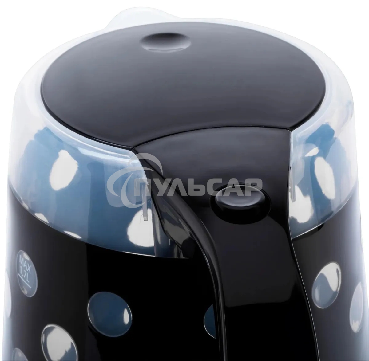 Чайник электрический Hyundai HYK-G2012 1.7л. 2200Вт черный/прозрачный (корпус: пластик)