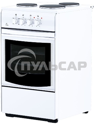 Плита электрическая Flama AE 1304 W белый, конфорок 3 шт, духовка 50 л, 50 см x 85 см x 60 см