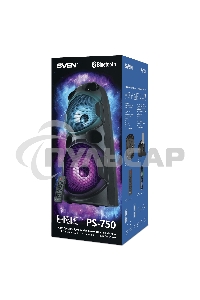Колонка АС Sven PS-750, черный (80 Вт, TWS, Bluetooth, FM, USB, microSD, LED-дисплей, 2х4400мА*ч)
