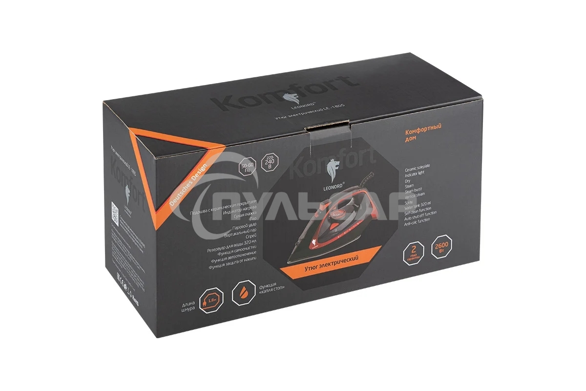 Утюг LEONORD LE-1805 красно-черный