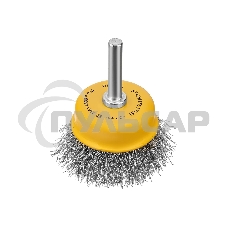 Щетка для дрели Denzel 50 мм, чашка, со шпилькой, нержавеющая витая проволока