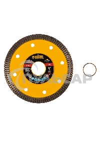 Диск алмазный отрезной Denzel 115 х 22,2мм, сплошной, супертонкий, горячий пресс, сухой/мокрый рез