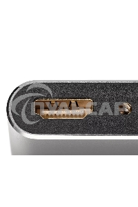 Кабель-концентратор USB3.1 TypeCm -->HDMI+USB3.0+PD+VGA Alum Grey 4K@30Hz, Telecom<TUC055>