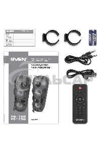 Колонка АС Sven PS-750, черный (80 Вт, TWS, Bluetooth, FM, USB, microSD, LED-дисплей, 2х4400мА*ч)