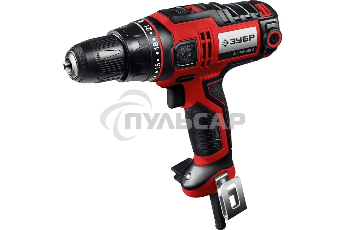 Дрель-шуруповерт ЗУБР ДШ-М3-500-2, Сетевая, 500Вт