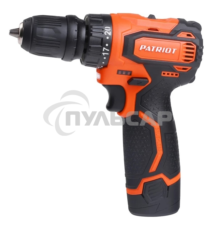 Дрель-шуруповерт Patriot BR 369Li, Аккумуляторная, 12В, 2 АКБ, Кейс