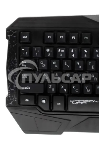 Игровой комплект Qumo Solaris, клавиатурапроводная K03, 104 клавиши, встроенная радужная подсветка, мышь проводная M10, оптическая, 800/1200/1600/2200 dpi, коврик