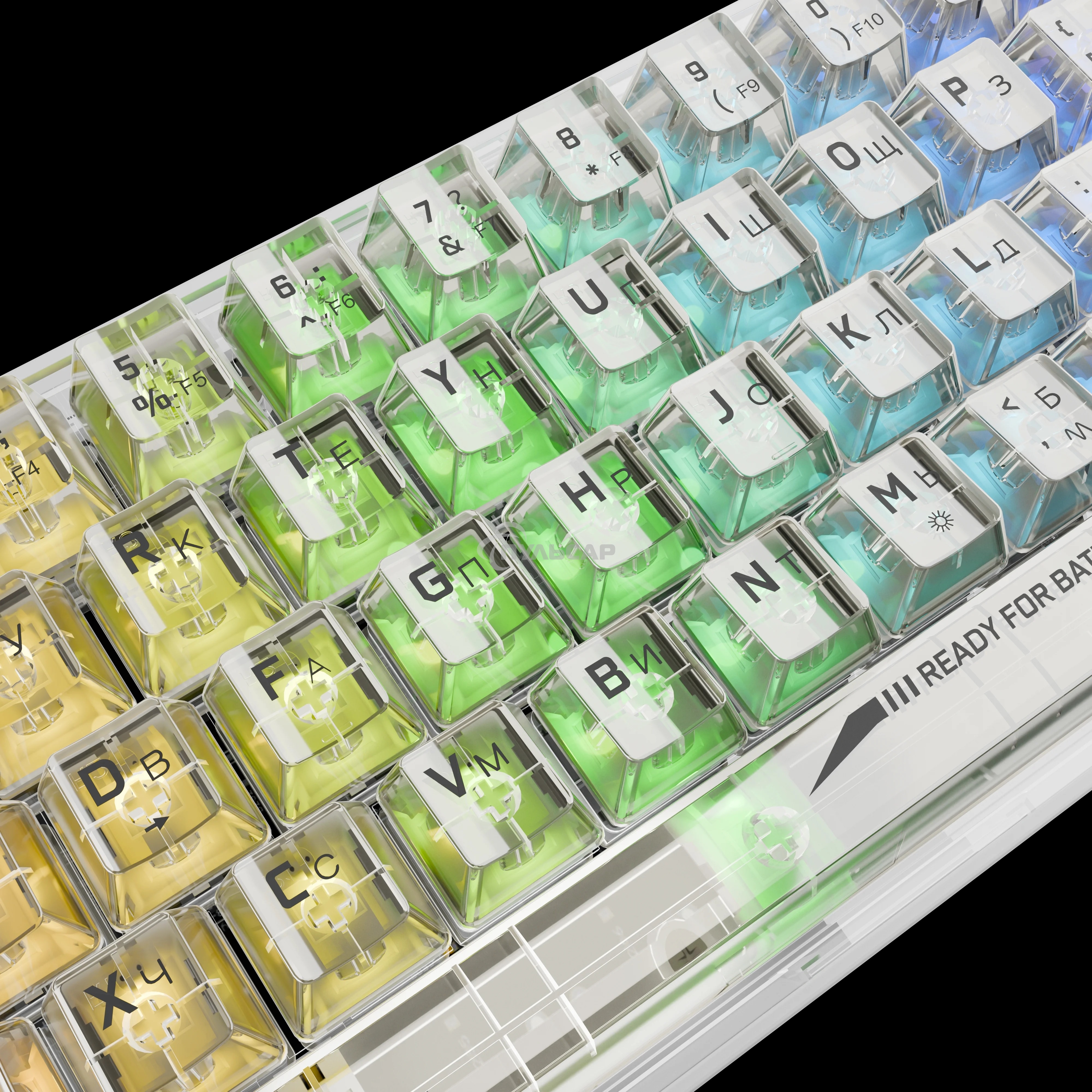 Клавиатура проводная игровая Redragon Fizz прозрачно-белая (USB,+ICE, 61 кл., RGB подсветка)