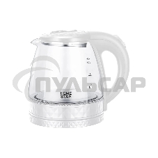 Чайник электрический HOMESTAR HS-1053 1,2 л,стекло,пластик,белый (106464)