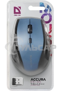 Мышь беспроводная Defender Accura MM-365 синий, 1600 dpi, радиоканал, USB, кнопки - 6