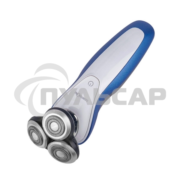 Электробритва Centek CT-2152 (сер/бел/син) 5 ВТ, 3 плав. головки, аккумулятор+работа от сети