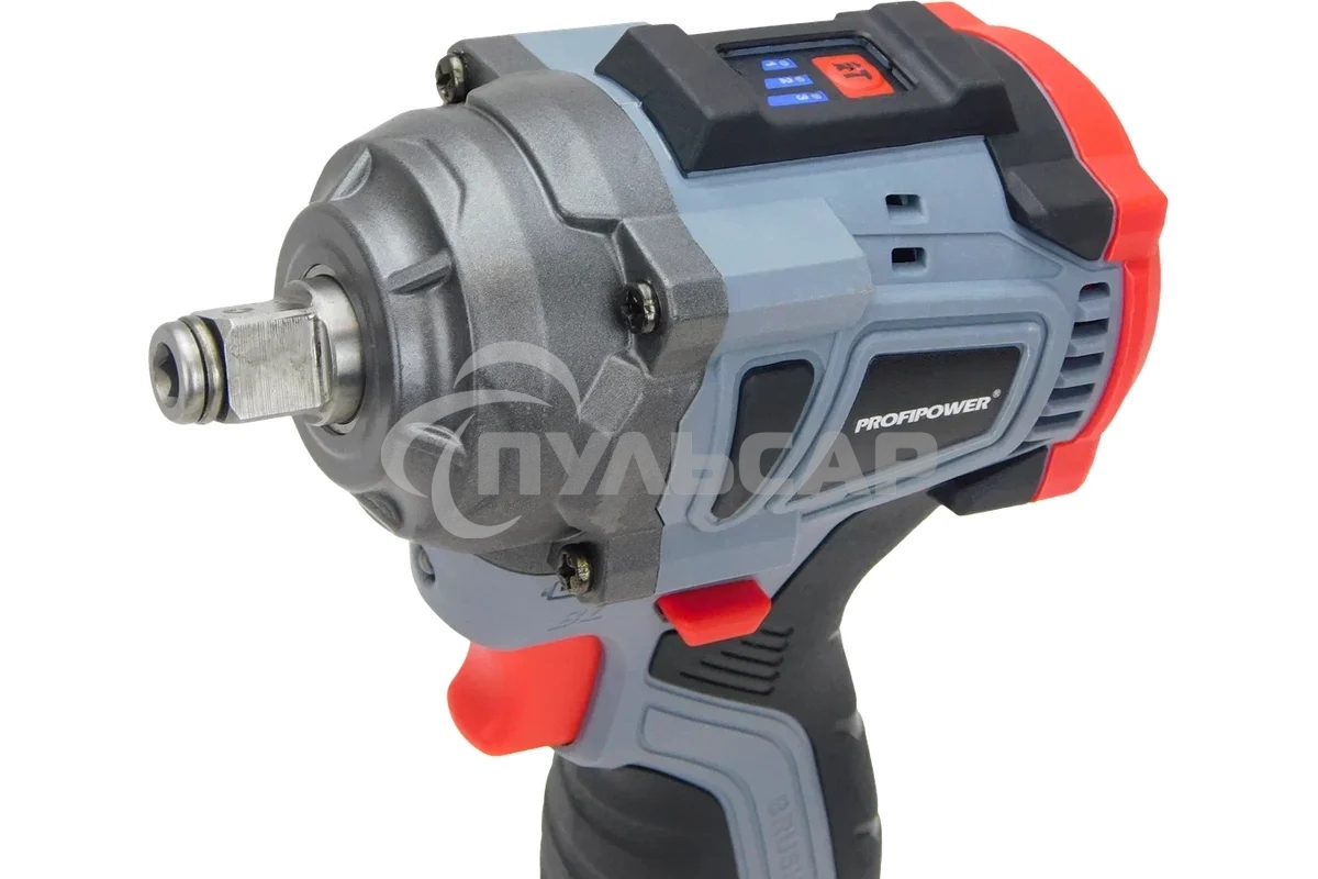 Аккумуляторный бесщеточный ударный гайковерт ProfiPower BL-163 (16В, 260Нм, Li-ion 2шт, 2.0А·ч, ударные головки 17,19,21, З/У,в кейсе)