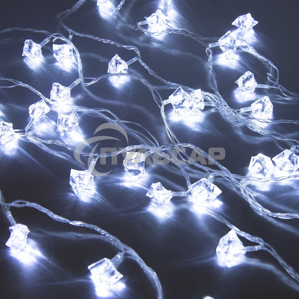 Гирлянда светод. Funray Льдинки, SE-ICE-440W, 220В, 4м, 40LED, холодный белый, прозр шнур 3м,