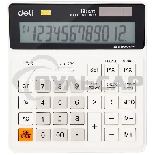 Калькулятор бухгалтерский Deli EM01010 белый 12-разр.