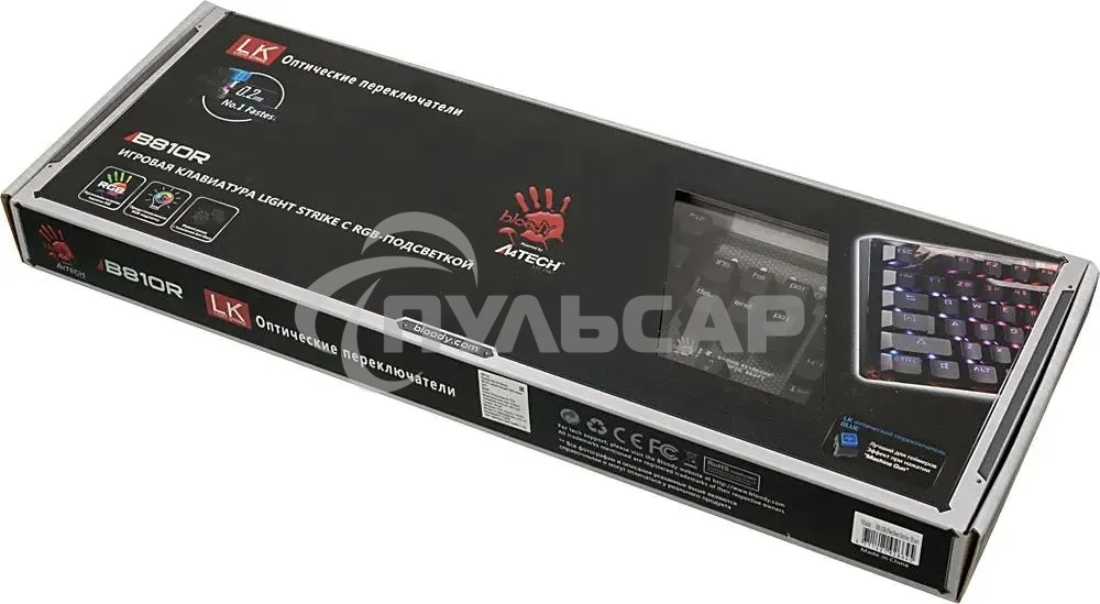 Клавиатура проводная A4Tech Bloody B810R NetBee USB черный