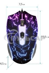 Мышь проводная Defender Overmatch GM-069 черный, 2400 dpi, USB, кнопки - 4