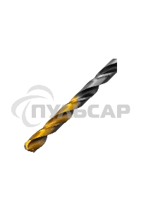 Сверло спиральное по металлу Denzel 4,5 x 80мм, Р6М5, Golden Tip, многогранная заточка