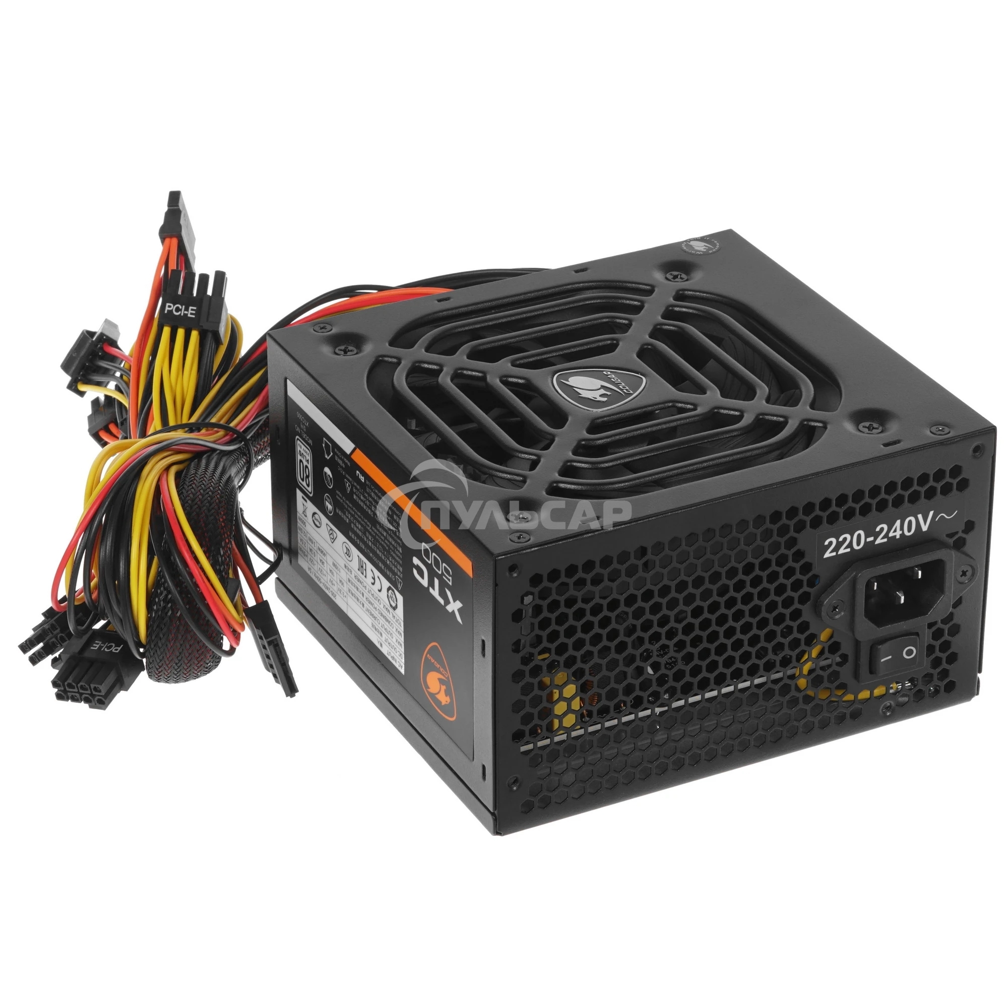 Блок питания Cougar XTC500 (31XC050.0001P), 500Вт, 80 PLUS, 120мм, черный