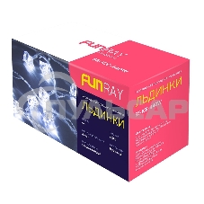 Гирлянда светод. Funray Льдинки, SE-ICE-440W, 220В, 4м, 40LED, холодный белый, прозр шнур 3м,