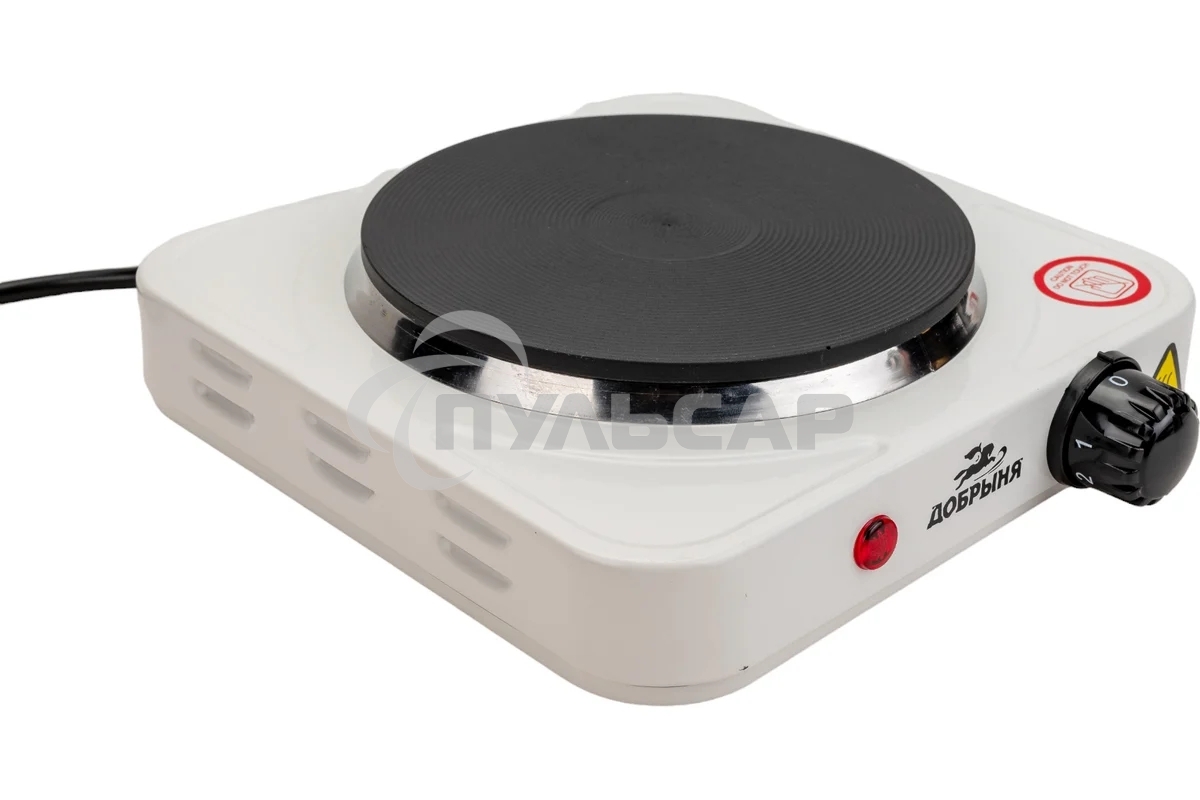Эл.плитка Добрыня DO-2206W белая, 1конф.1,0кВт,чугун