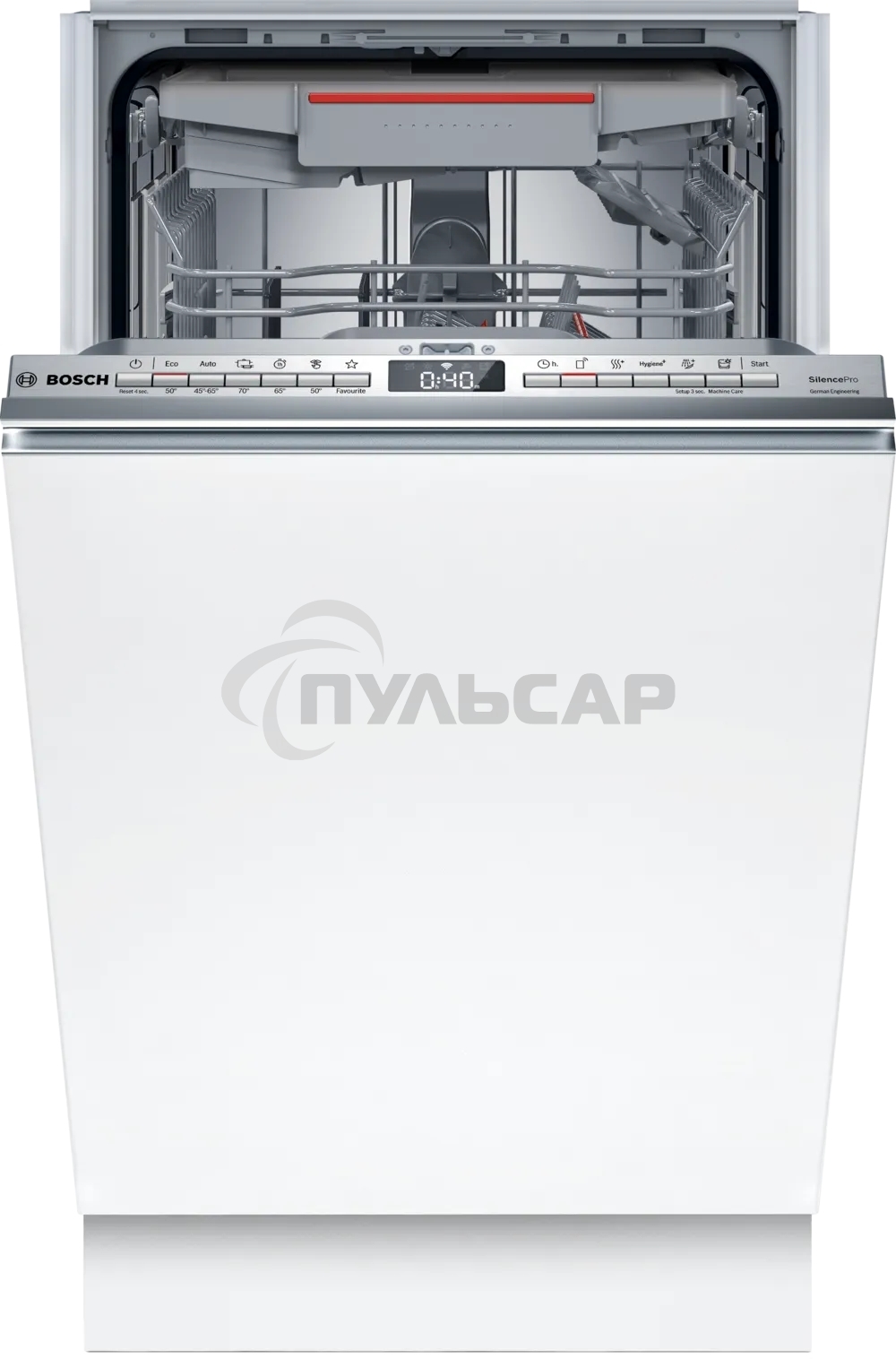 Встраиваемая посудомоечная машина Bosch SPV4HMX65Q, серебристый, 45 см, 10 компл., 45 дБ, класс A+