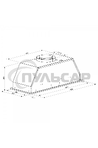 Вытяжка встраиваемая Zigmund & Shtain K 016.5 B черный, 52 см, 1050 куб. м/ч, 60 дБ