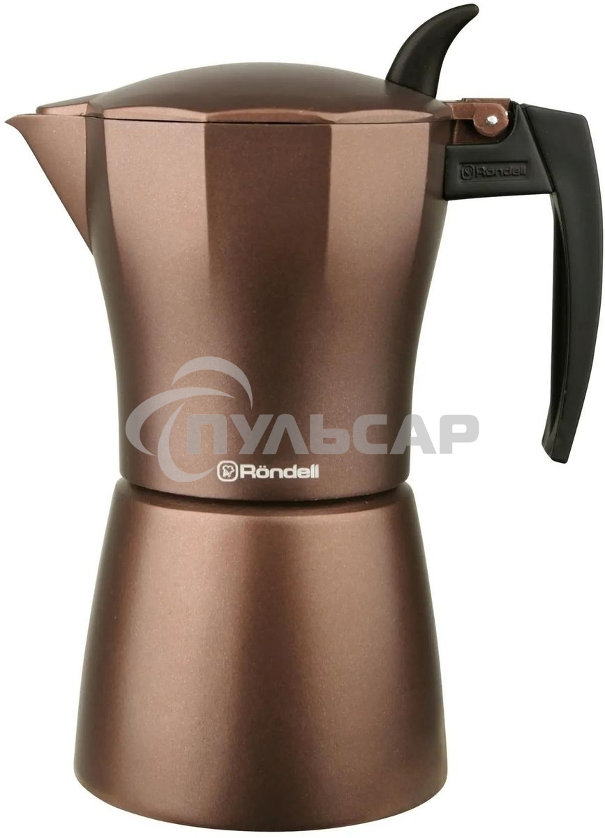 Кофеварка гейзерная Rondell Kortado RDA-399, 0.45л, алюминий, коричневый