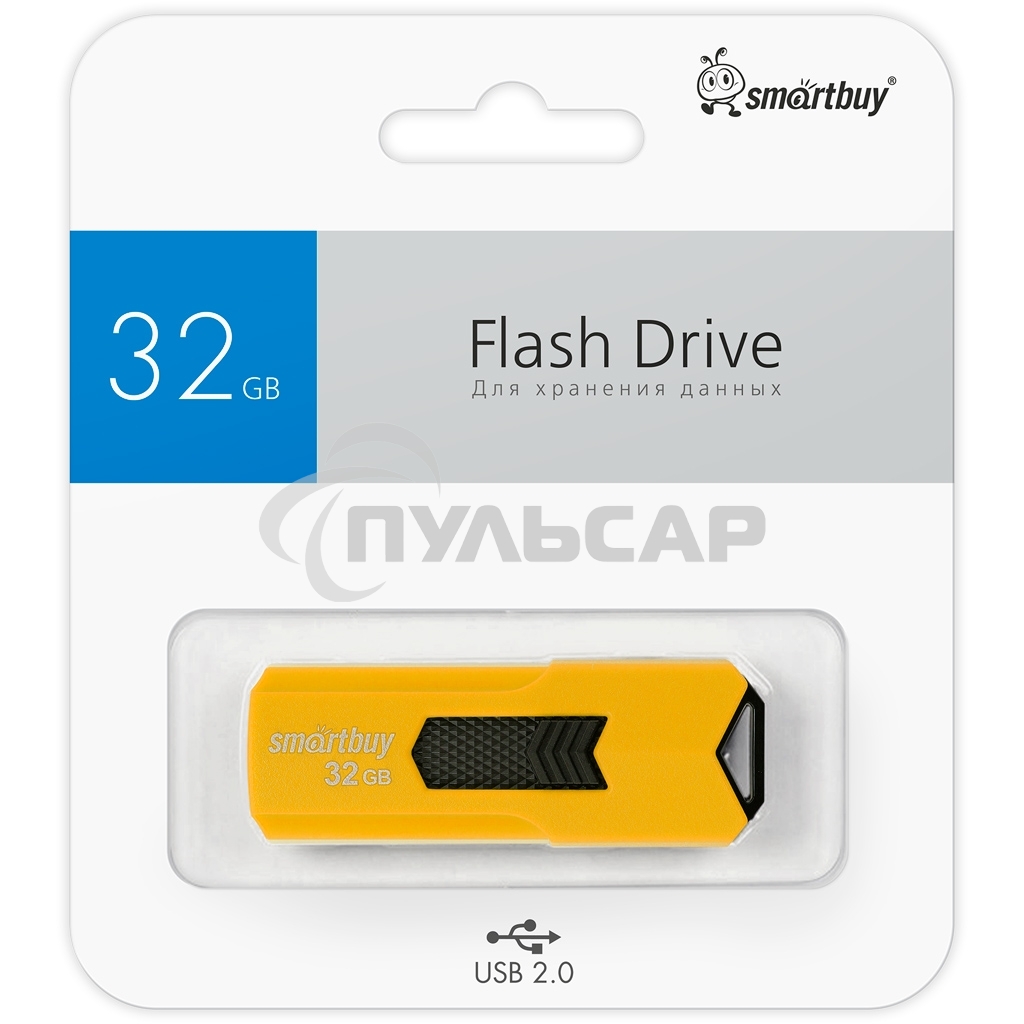 Флешка USB Smartbuy 32 Gb USB <USB 2.0> Smartbuy STREAM Yellow (SB32 GbST-Y)