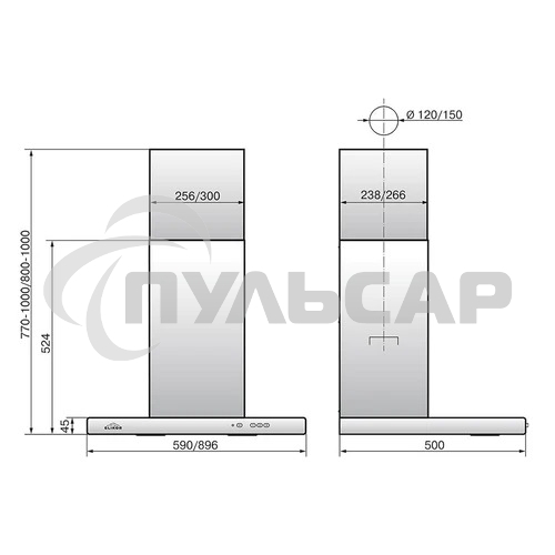 Вытяжка каминная Elikor Вента 90П-650-К3Д топленое молоко, 90 см, 650 куб. м/ч, 60 дБ