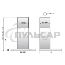 Вытяжка каминная Elikor Вента 90П-650-К3Д топленое молоко, 90 см, 650 куб. м/ч, 60 дБ