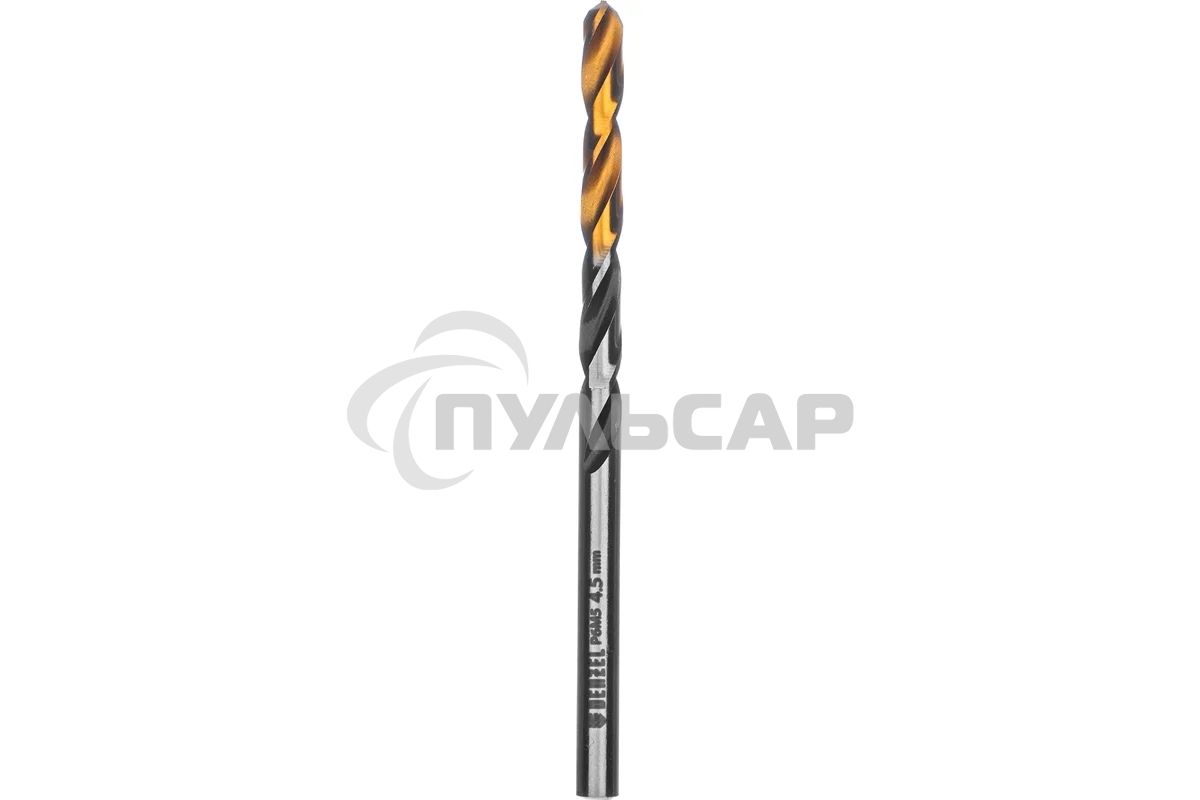 Сверло спиральное по металлу Denzel 4,5 x 80мм, Р6М5, Golden Tip, многогранная заточка