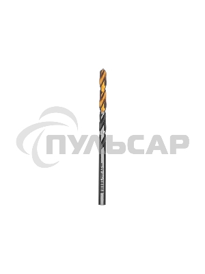 Сверло спиральное по металлу Denzel 4,5 x 80мм, Р6М5, Golden Tip, многогранная заточка