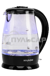 Чайник электрический Hyundai HYK-G2011 1.7л. 2200Вт черный (корпус: стекло)