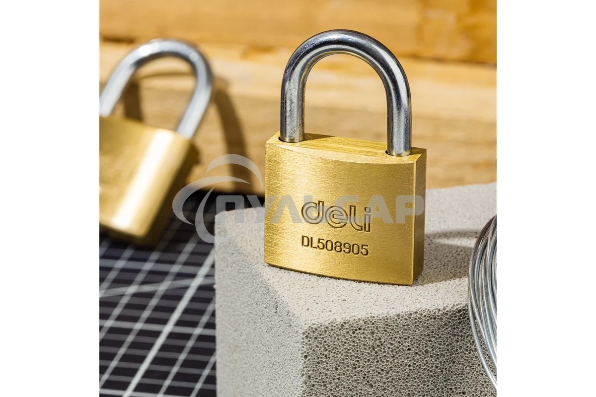 Замок навесной Deli DL508905 латунный, 40мм