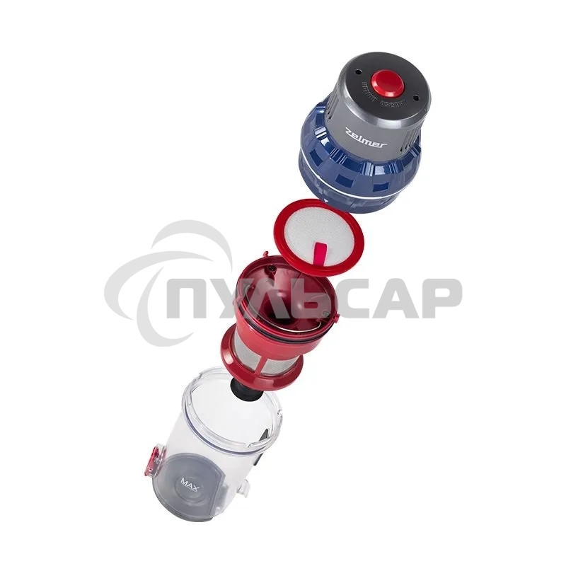 Пылесос вертикальный Zelmer STICK ZSVC925F KAR синий/серый, питание от аккумулятора, 380 Вт, уборка сухая, пылесборник 0.8 л, работа от АКБ max 35 мин.