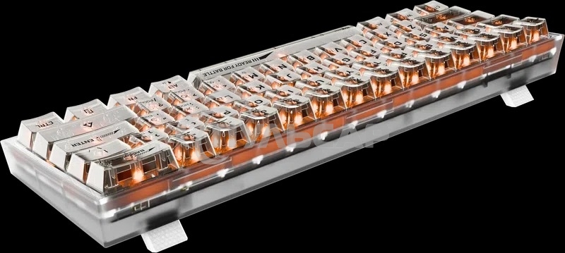 Клавиатура проводная игровая Redragon Fizz прозрачно-белая (USB,+ICE, 61 кл., RGB подсветка)